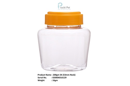 200 Gram Plastic Pet Jars