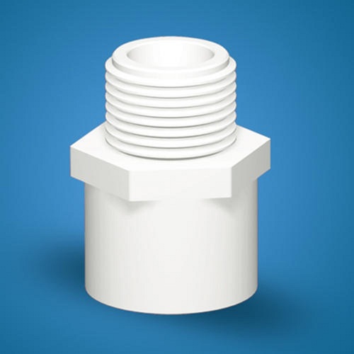 0.5 To 2 Inch White ASTM D2467 Schedule 80 UPVC Pipe Fitting Male Threaded Adapter MTA
