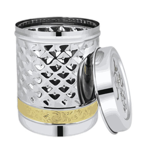 Stainless Steel Canister With Copper Strip