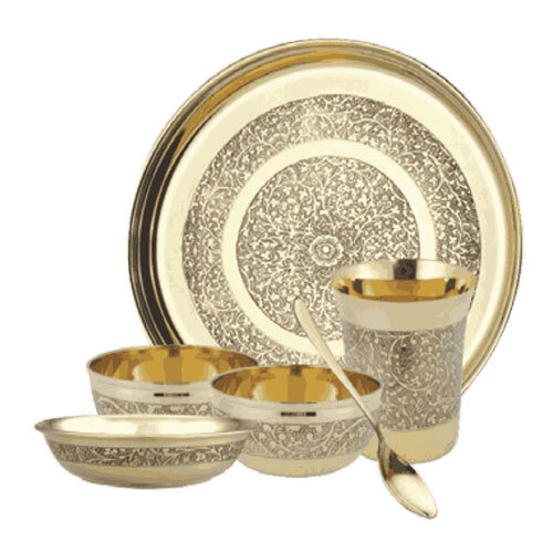 7 Pieces Pure Brass Dinner Set
