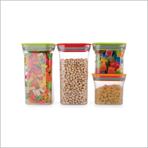 4 pcs Set Square Plastic Container