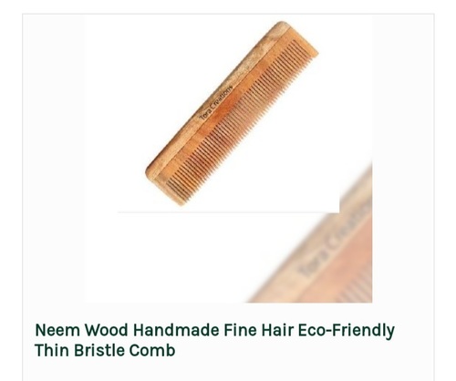 Neem Wood Handmade Fine Hair Eco-Friendly Thin Bristle Comb
