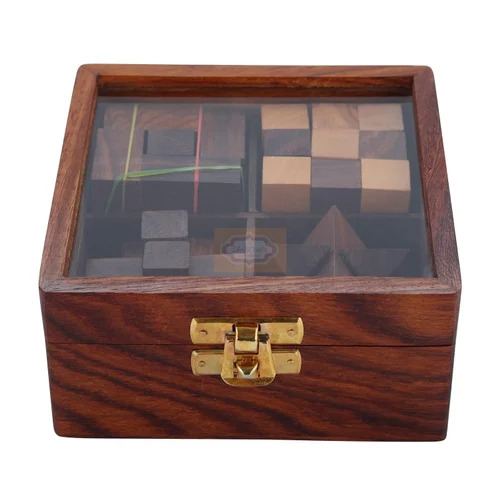 4 In One Wooden Puzzle Games Set