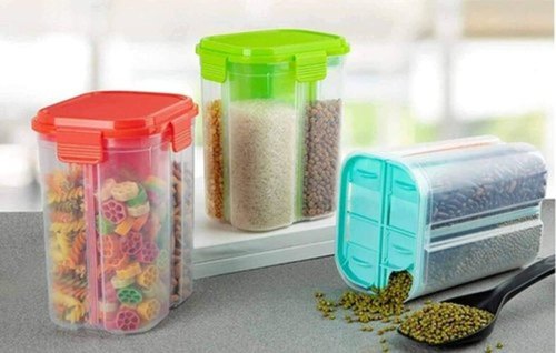 Portable Transparent 4 Section Storage Container