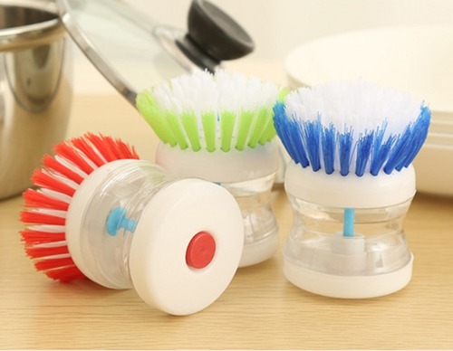 Dish Washing Sink Brush with Liquid Soap Dispenser