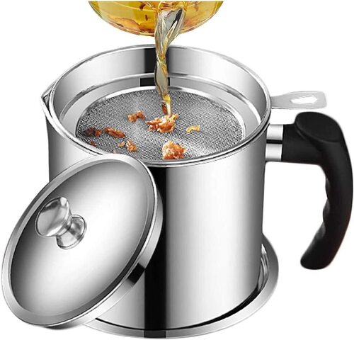 Stainless Steel Oil Filter Household Oil Pot 1.5l