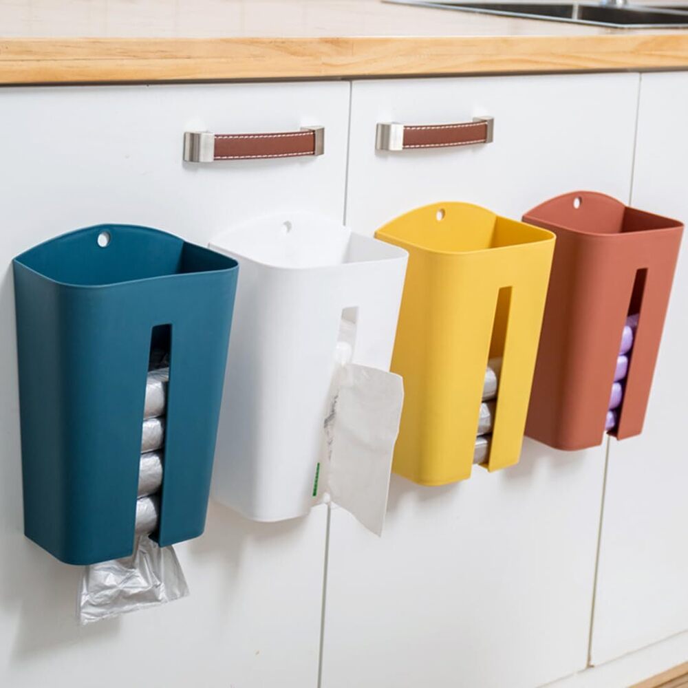 Plastic Wall Mount Grocery Bag Tissue Paper Dispenser Storage Box, 17 X 8 X 27 cm | Multicolor