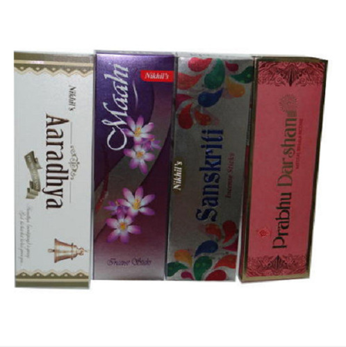 Glossy Laminated Rectangular Cardboard Printed Incense Stick Packaging Box