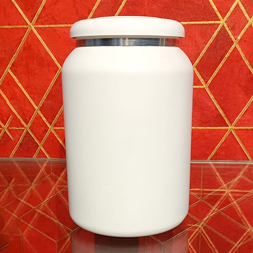 1 KG White Micra Jar With Silver Line