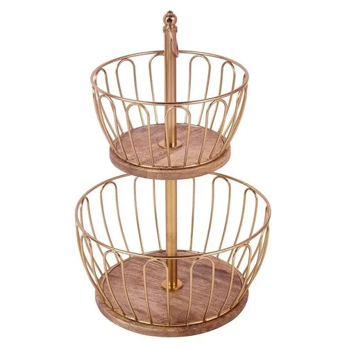 2 Tier Wire Fruit Kitchen Storage Basket