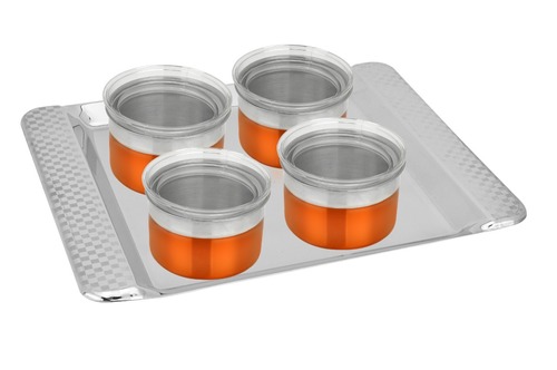 Delora Bowl 4 Pcs Steel Tray