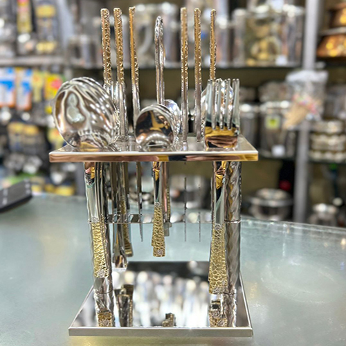 24pcs Luxury Steel Cutlery Stand