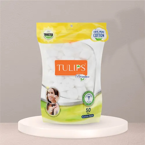50 pcs Premium White Cotton Balls Ziplock Bag