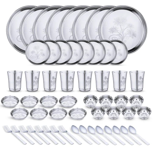Stainless Steel Silver Dinner Set