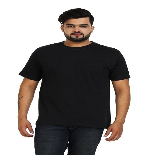 Mens Black Plain T- Shirt