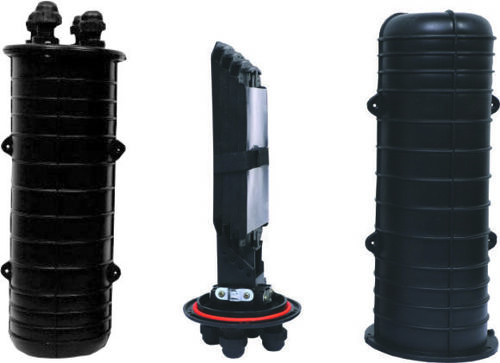 Black Fiber Optic Joint Enclosure