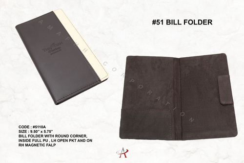 Faux Leather Bill Folder