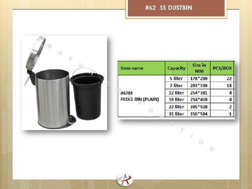 SS Plain Dustbin