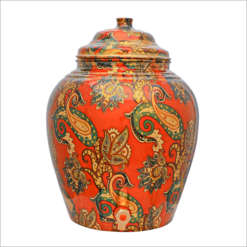 Handmade Printed Copper Water Storage Pot