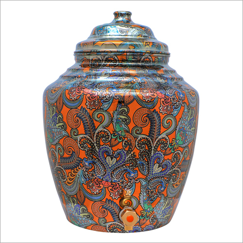 Printed Copper Water Dispenser Pot