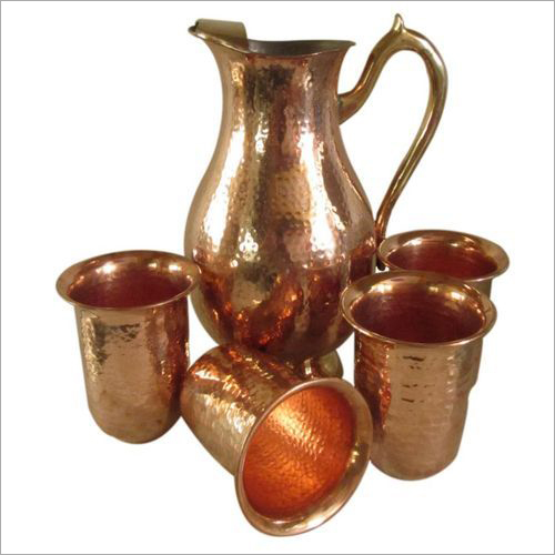 Copper Glass and Jug Set