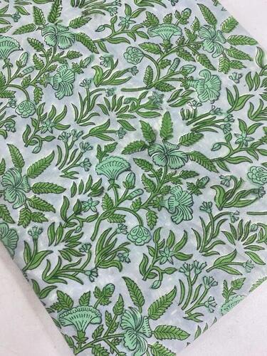 Hand Block Print Fabric Cotton Malmal Print