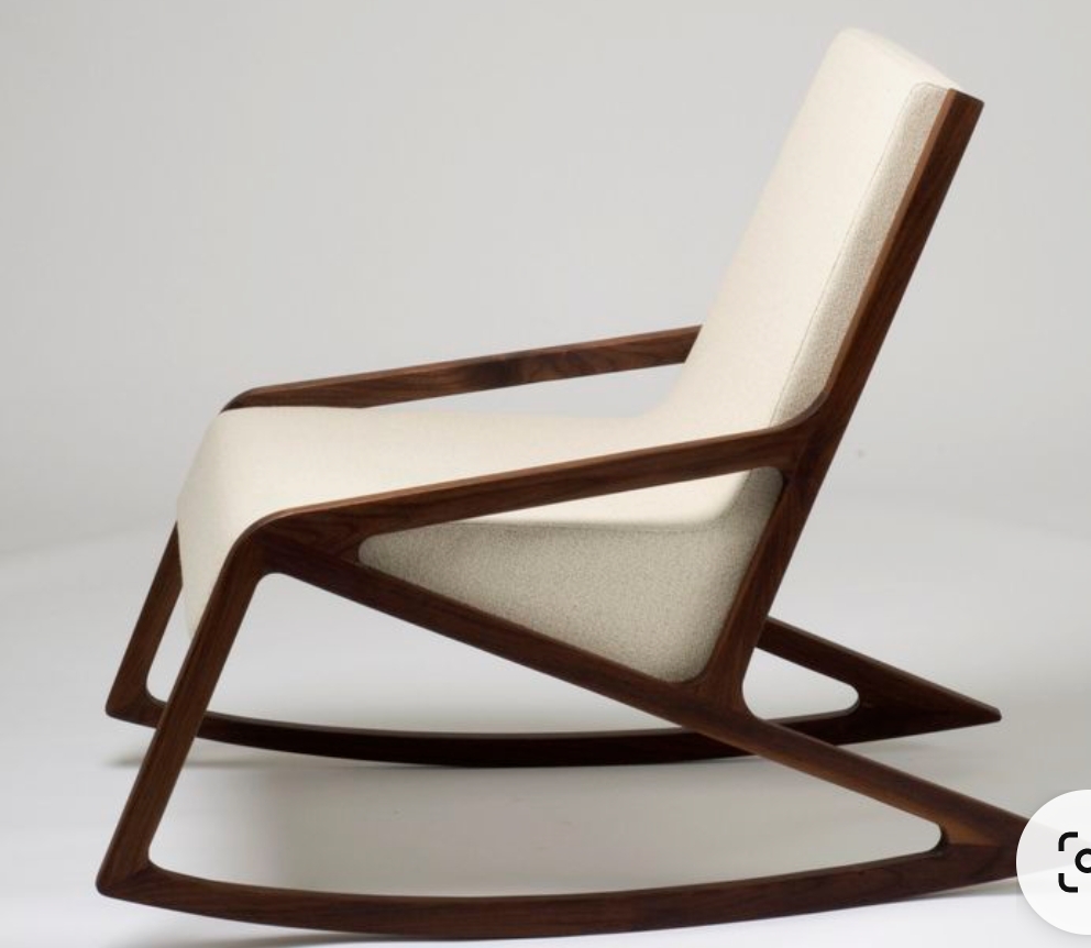 Mid-Century Fabric Rocker Chair