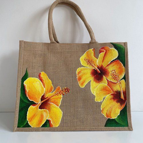 Floral Printed Eco-Friendly Tote Bag Custom Logo and Flower Pattern for Gifts