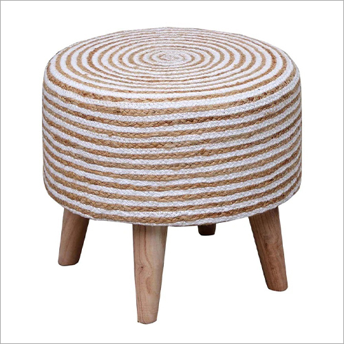 Sheen Decor Velvet Cotton Jute Stool
