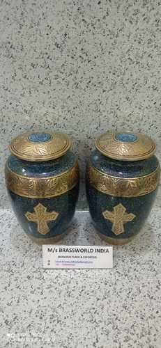 HIGH QUALITY ALUMINIUM CROSS ENGRAVED CREMATION URN FUNERAL SUPPLIES