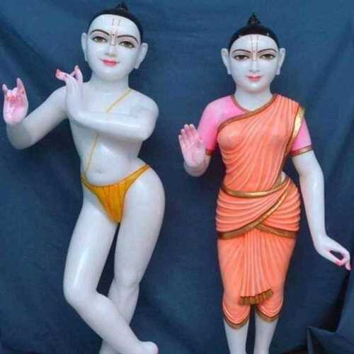 Marble Iskcon Radha Krishna Statue