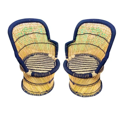 Blue And Brown Bamboo Chair