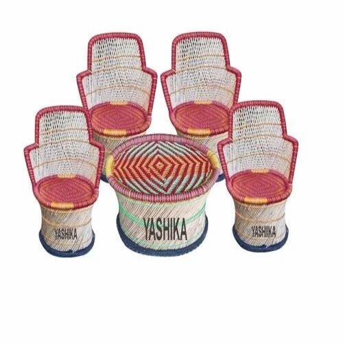 Multicolor Bamboo Mudda Chair