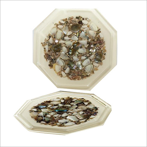 Hexagonal Seashell Serving Plate