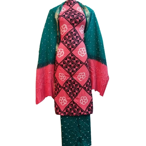 Printed  Bandhani Unstitched Salwar Suit