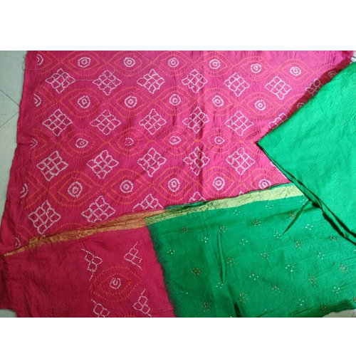 Handicraft Bandhej Dress Material