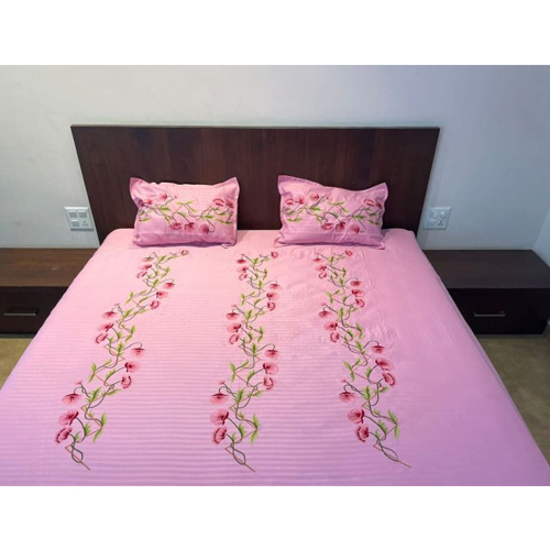 Cotton Embroidered Double Bedsheet