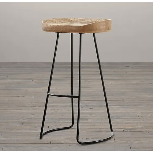 Modular Wooden Top Iron Stool