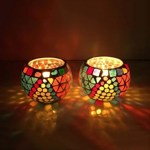 Mosaic Rolly Polly Candle Holder