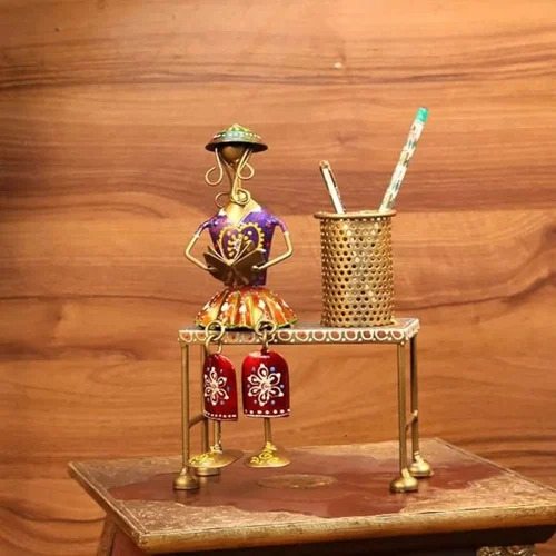 Handcrafted Iron Doll Pen Holder