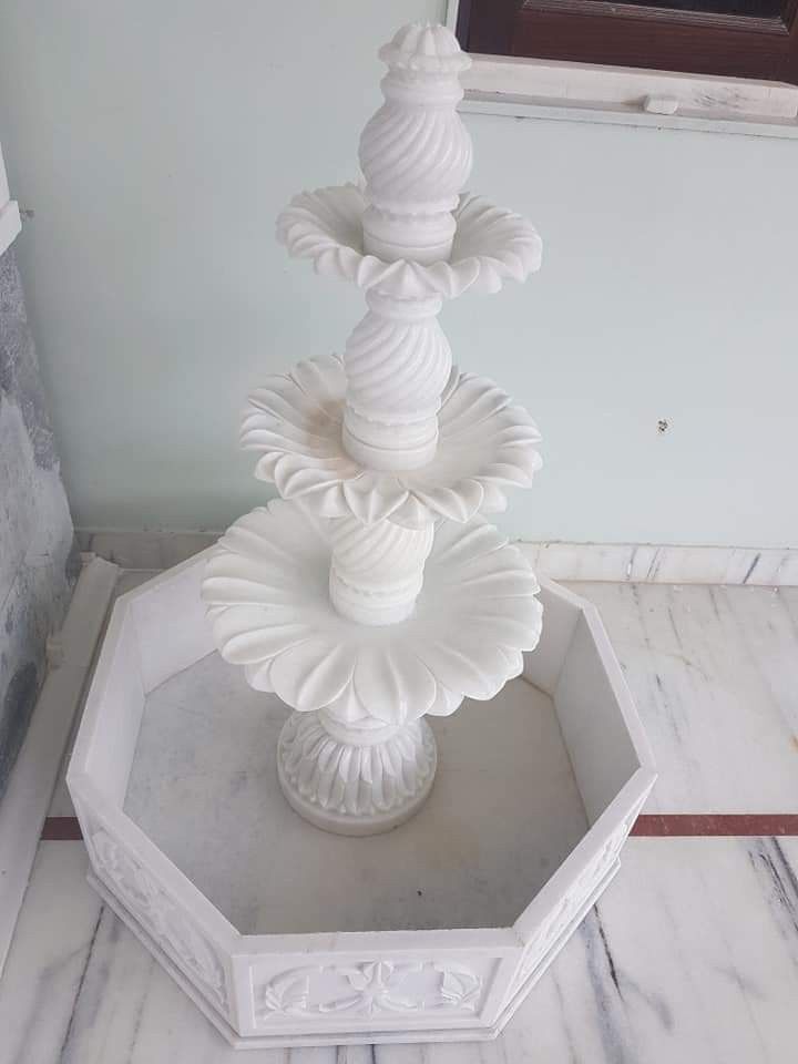 4 Feet White Marble Garden Fountain