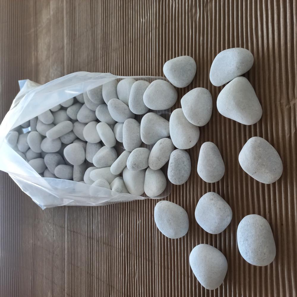 Milky White Natural Tumbled White Pebble Stones for Landscaping and Aquarium