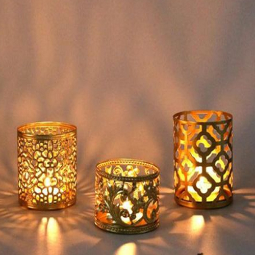 Iron Hollow Decorative Candle Holder