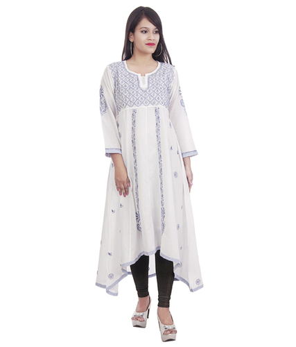 Hand Embroidered Lucknowi Chikankari Kurti