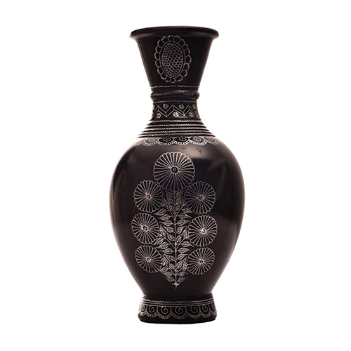 Black Pottery Flower Vase