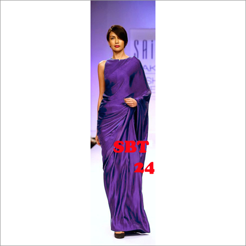 Plain Satin Saree
