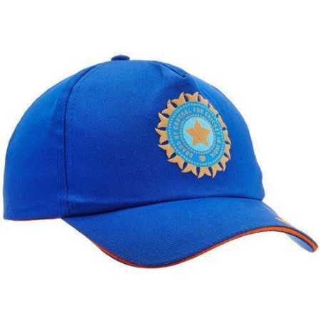 Customized Logo Blue Free Size Cotton Cricket Cap For Indian Team