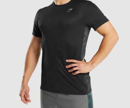 Comfortable Lightweight Plain Black Sports T Shirt for Casual Sports Wear