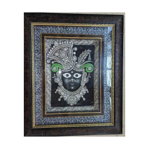 18x24 Inches Bihari Ji Mukhar Bind 3D Wall Painting