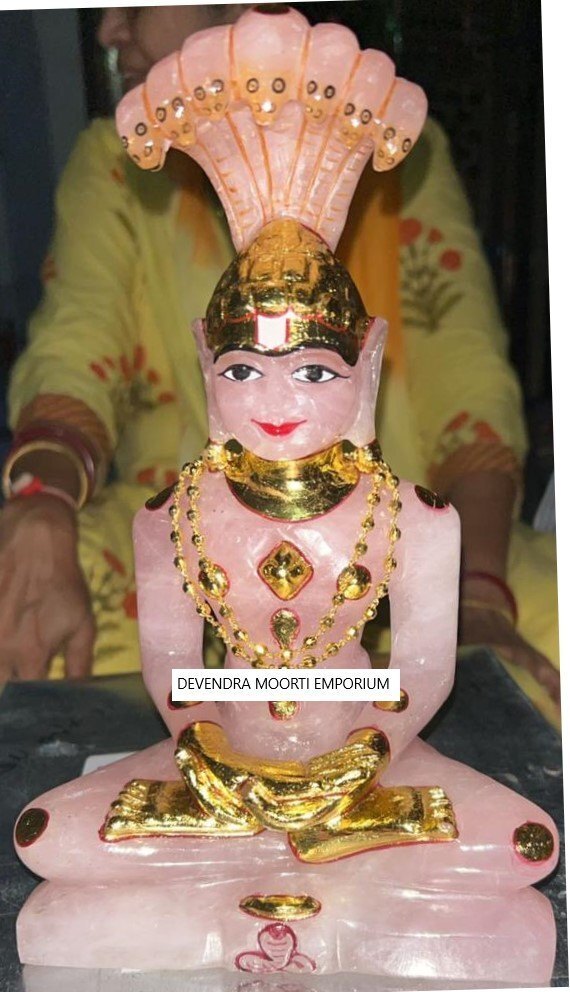 Handmade Marble Rose Quartz Jain Idol in india